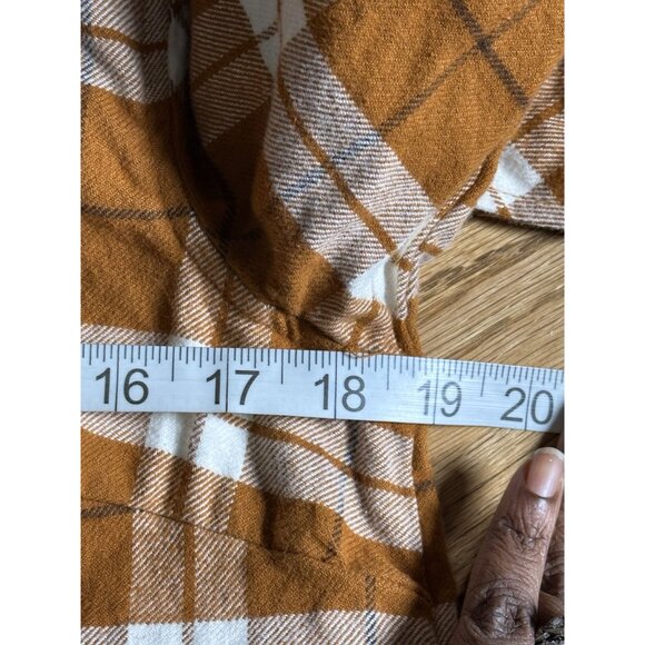 Joan Rivers Womens XSP Plaid Button-Up Shirt Brown/White Fall Fashion - Picture 4 of 5